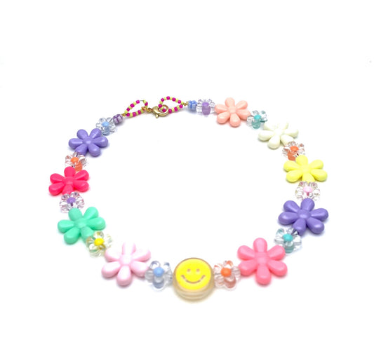 SMILEY FLOWER CHOKER NECKLACE